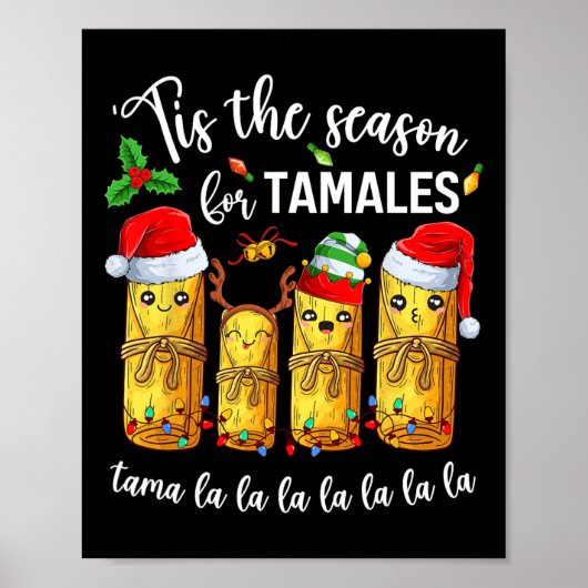 Dit is het seizoen voor Tamales Kerstvakantie Mexi Poster (Voorkant)