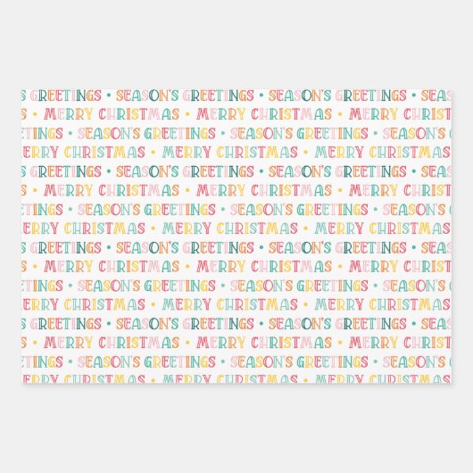 Dit is het seizoen Vrolijk Kerstfeest Kleurrijke G Inpakpapier Vel (Voorkant 3)