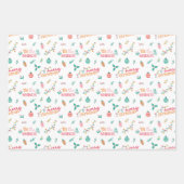 Dit is het seizoen Vrolijk Kerstfeest Kleurrijke G Inpakpapier Vel (Voorkant)