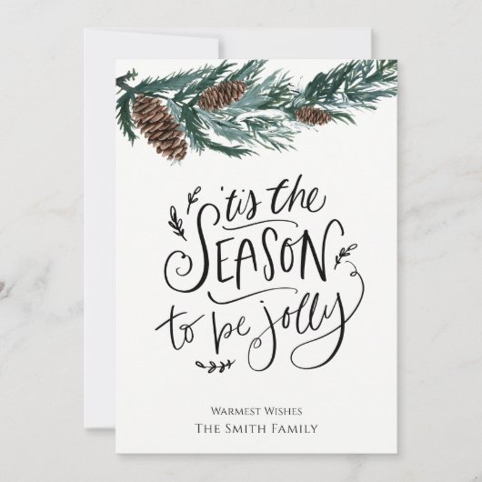 Dit is het seizoen waarin de pijnpijnboom van de W Feestdagenkaart (Voorkant)