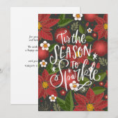 Dit is het seizoen waarin de Red Poinsettia-bedrij Feestdagenkaart (Voorkant / Achterkant)