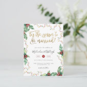 Dit is het seizoen waarin we met kerstbruiloft tro feestdagenkaart (Staand voorkant)