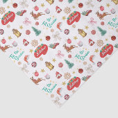 Dit is het seizoen, waterverf kerst retro schattig tissuepapier (Detail)