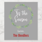 Dit is het Seizoen Wijn Label Etiket (Enkel label)