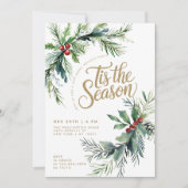 Dit is het seizoen Winter Berries gebladerte Kerst Kaart (Voorkant)