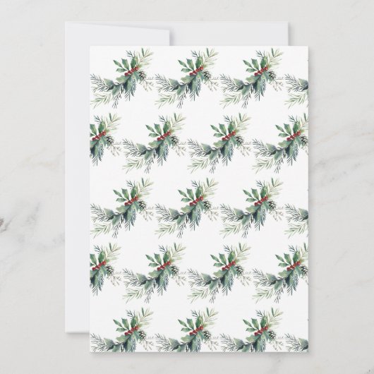 Dit is het seizoen Winter Berries gebladerte Kerst Kaart (Achterkant)