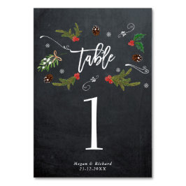 Dit is het seizoen Winter Trouwtafel Nummer Kaarte Kaart