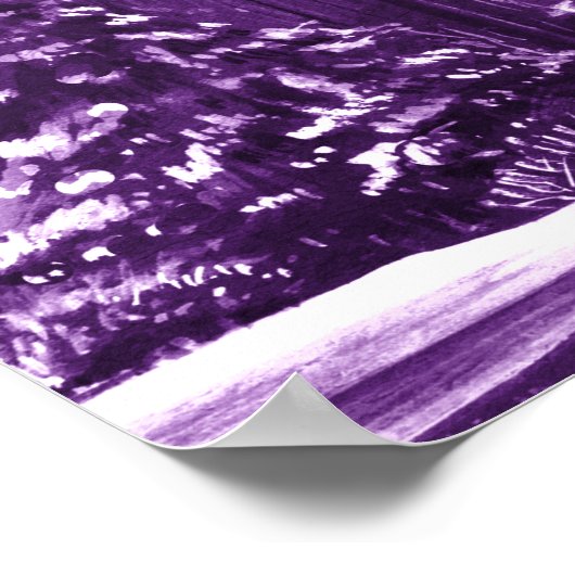 Dit is het seizoen winterbruiloft paarse zitkaart poster (Hoek)