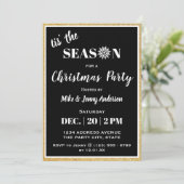 Dit is het seizoen | Zwarte en witte kerstfeestdag Kaart (Staand voorkant)