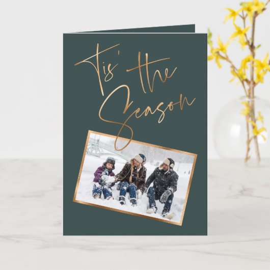 Dit is het Seizoencitaat Groene Minimale Kerstmis  Kaart (Gele Bloem)