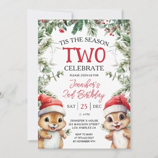 Dit is het tweede seizoen | Winter Eekhoorns 2e ve Kaart (Voorkant)