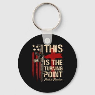 Dit Is Het Wendende Int Faith Cross Us Vlag Patrio Sleutelhanger