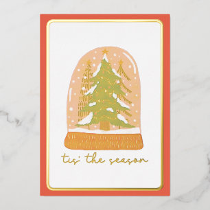 Dit is het Wereldbol voor kerstvakantie Folie Feestdagenkaart