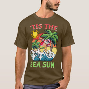 Dit is het Zee kerstmis in juli Santa Surfing Su T-shirt