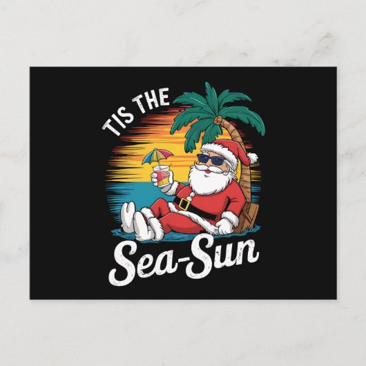 Dit is het Zee Sun Santa Beach Kerst in juli Briefkaart (Voorkant)