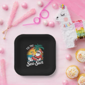 Dit is het Zee Sun Santa Beach Kerst in juli Papieren Bordje (Feest)