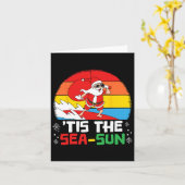 Dit is het Zee Sun Santa Beach Summer Kerstmis in  Kaart (Gele Bloem)