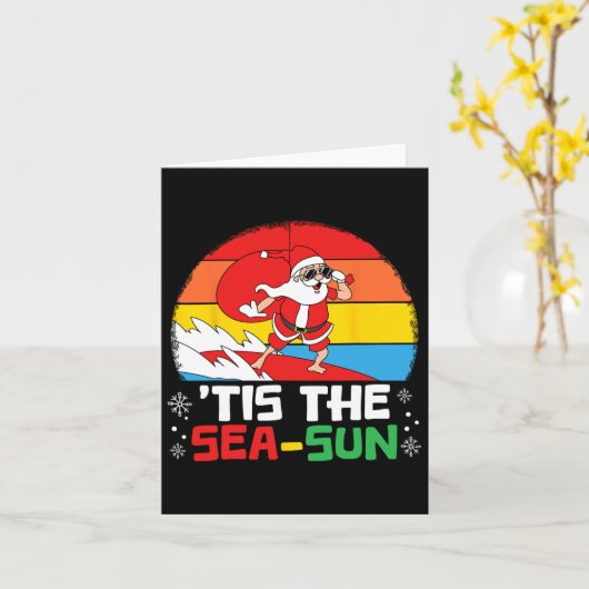 Dit is het Zee Sun Santa Beach Summer Kerstmis in  Kaart (Gele Bloem)
