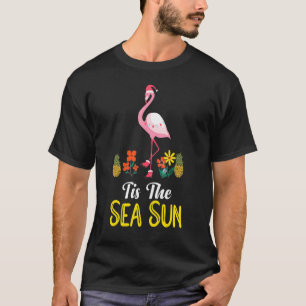 Dit is het Zee Sun Santa Pineapple Flamingo Kerstm T-shirt