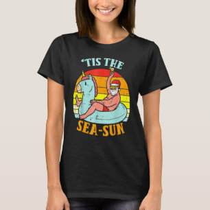Dit is het Zee Sun Santa Unicorn Float Summer Chri T-shirt
