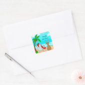 Dit is het Zee-Sun Snowbird Kerstmis Vierkante Sticker (Envelop)
