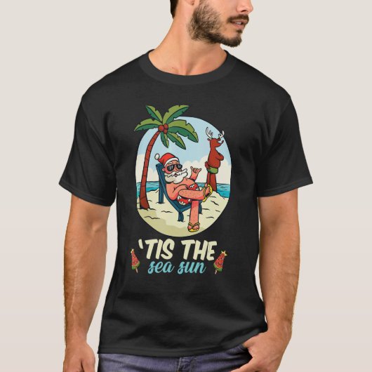Dit is het Zee Zon Kerstmis in juli Beach Zomer Ch T-shirt (Voorkant)