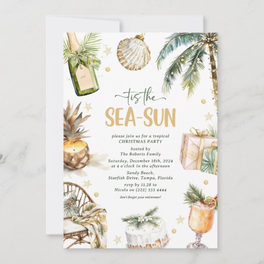 Dit is het Zee-zon tropisch kerstfeest Kaart (Voorkant)