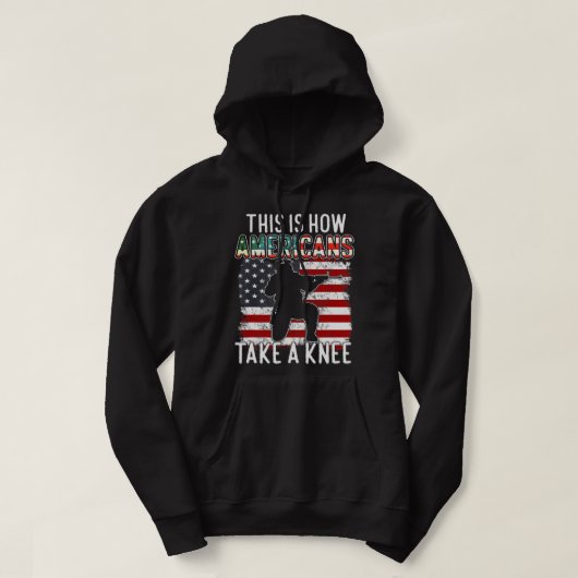 Dit is hoe Amerikanen een knie grappige gift Veter Hoodie (Design voorkant)