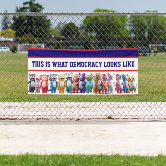 Dit is hoe Democratie eruit ziet Protest Spandoek (Insitu)