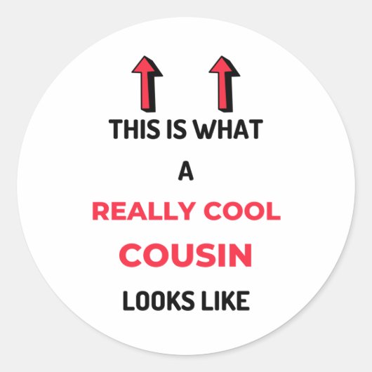Dit is hoe een echte neef eruit ziet als 2 ronde sticker (Voorkant)