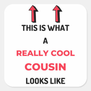 Dit is hoe een echte neef eruit ziet als 2 vierkante sticker