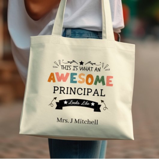 Dit is hoe een Geweldige Principal eruit ziet Naam Tote Bag