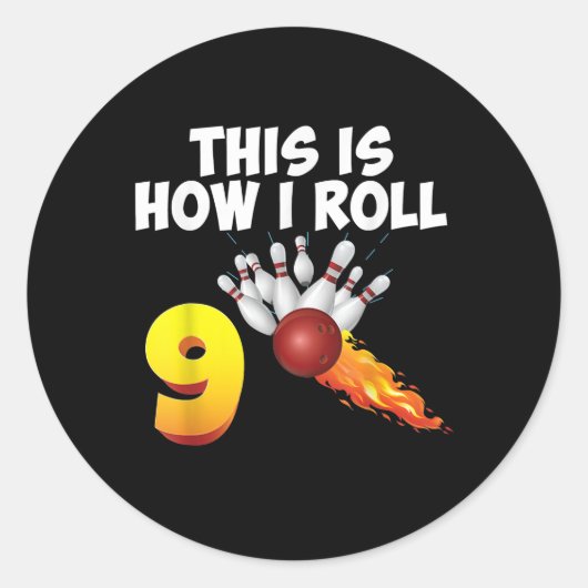 Dit is hoe ik 9 jaar oude Bowling Player 9th Ronde Sticker (Voorkant)
