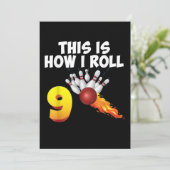 Dit is hoe ik 9 jaar oude Bowling Player 9th Save The Date (Staand voorkant)