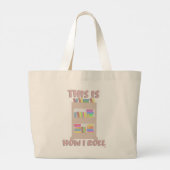 Dit is hoe ik de Cartoon van de boekenwagen lees Grote Tote Bag (Achterkant)