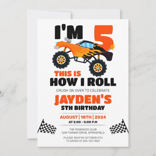 Dit is hoe ik de verjaardag van monstertruck-kinde kaart (Voorkant)