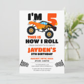 Dit is hoe ik de verjaardag van monstertruck-kinde kaart (Staand voorkant)