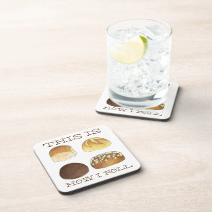 Dit is hoe ik dinner Bread Rolls Funny Foodie rolt Bier Onderzetter