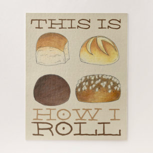 Dit is hoe ik dinner Bread Rolls Funny Foodie rolt Legpuzzel