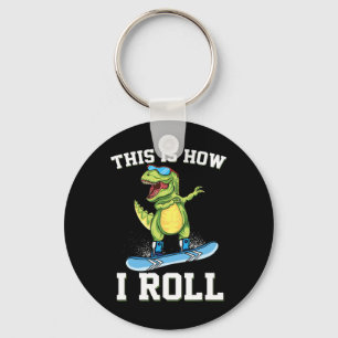 Dit is hoe ik dinosaurus-snowboarden Trex-sneeuw r Sleutelhanger