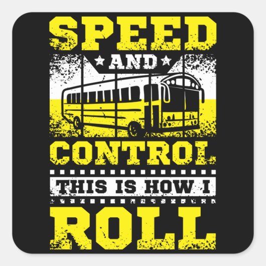 Dit is hoe ik een busbestuurder moet draaien vierkante sticker (Voorkant)