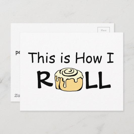 Dit is hoe ik kaneel Cinnamon Roll Bun Personalise Briefkaart (Voorkant / Achterkant)