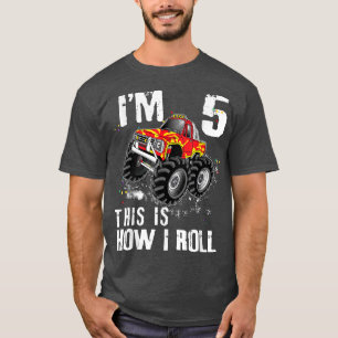 Dit is hoe ik Monster Truck 5 jaar 5 geboortedag k T-shirt