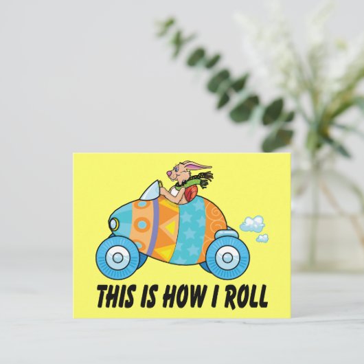 Dit is hoe ik paashaas rol feestdagenkaart (Staand voorkant)