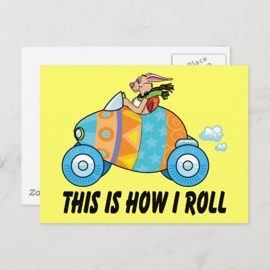 Dit is hoe ik paashaas rol feestdagenkaart (Voorkant / Achterkant)