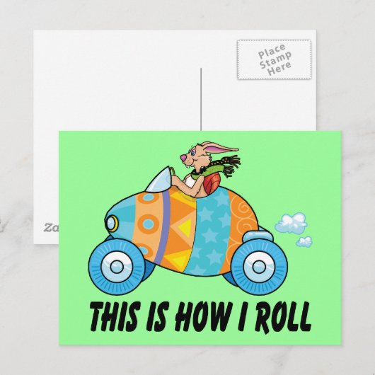 Dit is hoe ik paashaas rol feestdagenkaart (Voorkant / Achterkant)