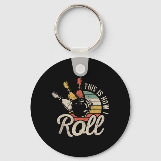 Dit is hoe ik Retro Bowling Bowler Fun Cadeft Sleutelhanger (Voorkant)