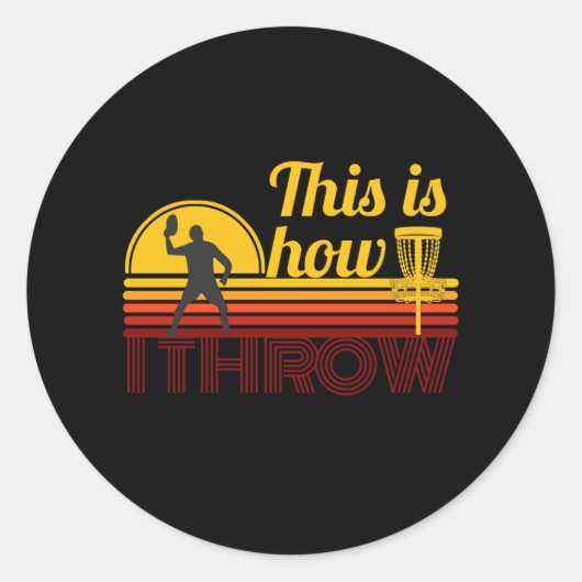 Dit is hoe ik Retro Disk Golf denk Ronde Sticker (Voorkant)