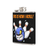 Dit is hoe ik rol, boze bowling, zwart heupfles (Links)