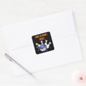 Dit is hoe ik rol, boze bowling, zwart vierkante sticker (Envelop)